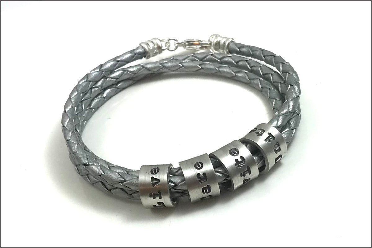 Double Silver and Bead Cord Bracelet by CLO&LOU - Silver – JJ Caprices